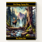 Majestueuze eland bij een serene waterval in natuu notitieboek (Achterkant)