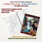 Majestueuze eland bij een waterval in de herfst notitieboek