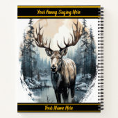 Majestueuze eland die staat bij een rustig bosmeer notitieboek (Achterkant)