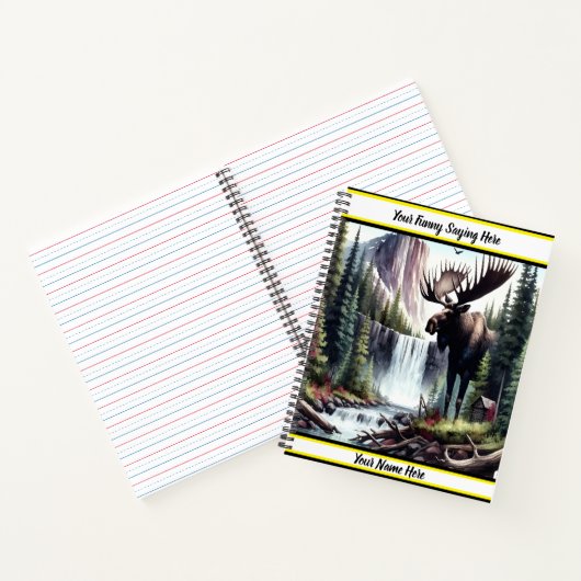 Majestueuze eland die staat bij een rustige waterv notitieboek (Binnen)