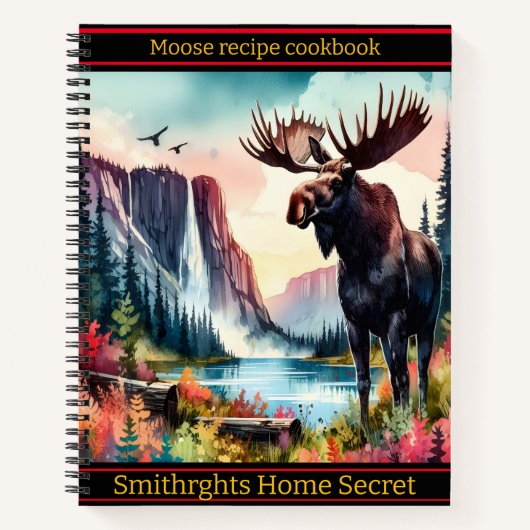 Majestueuze eland die staat bij een sereen bergmee notitieboek (Voorkant)