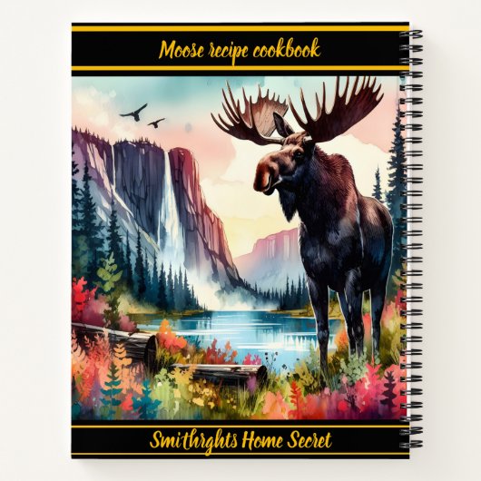 Majestueuze eland die staat bij een sereen bergmee notitieboek (Achterkant)