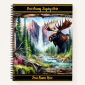 Majestueuze eland door een rustige bergstroom notitieboek (Voorkant)