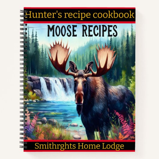 Majestueuze eland door een serene waterval in het  notitieboek (Voorkant)