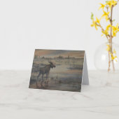 Majestueuze Eland- Handgeschilderd Kaart (Gele Bloem)