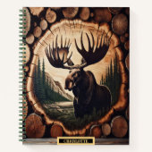 Majestueuze eland in een boslandschap bij zonsopga notitieboek (Voorkant)