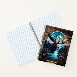 Majestueuze eland in serene wildernis bij een rivi notitieboek