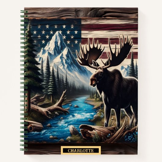 Majestueuze eland naast een rivier onder de sterre notitieboek (Voorkant)