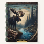 Majestueuze eland naast een rustige rivier in de s notitieboek (Voorkant)