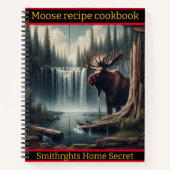 Majestueuze eland naast een rustige waterval in de notitieboek (Voorkant)