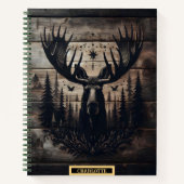 Majestueuze eland omgeven door wildernis en sterre notitieboek (Voorkant)