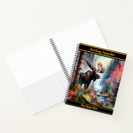 Majestueuze eland staat in de buurt van een levend notitieboek (Binnen)