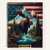 Majestueuze eland staat trots te midden van een le notitieboek (Voorkant)