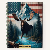 Majestueuze eland te midden van Amerikaanse wilder Notitieboek (Voorkant)