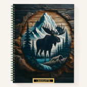 Majestueuze eland te midden van ruige wildernis bi notitieboek (Voorkant)