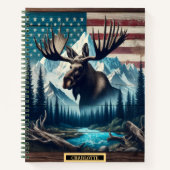 Majestueuze eland tegen een serene alpine achtergr notitieboek (Voorkant)