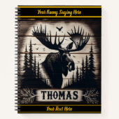 Majestueuze eland tussen hoge dennen in serene bos notitieboek (Voorkant)