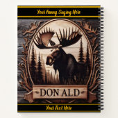 Majestueuze eland uitgehouwen in rustieke cabine d notitieboek (Achterkant)