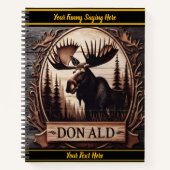 Majestueuze eland uitgehouwen in rustieke cabine d notitieboek (Voorkant)