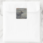 Majestueuze Eland Vierkante Sticker (Tas)