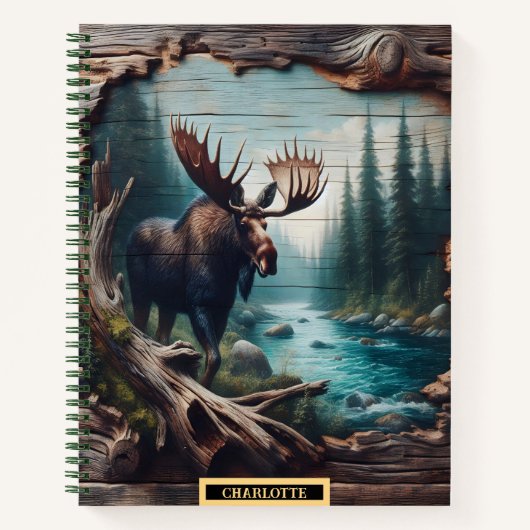 Majestueuze elanden in de buurt van een serene riv notitieboek (Voorkant)