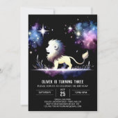 Majestueuze elegante leeuwenverjaardag kaart (Voorkant)