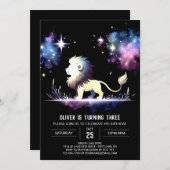 Majestueuze elegante leeuwenverjaardag kaart (Voorkant / Achterkant)