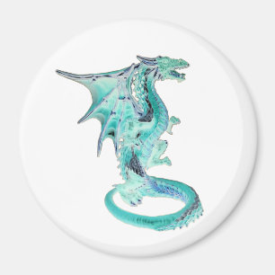 Majestueuze Fantasy Draak Hemelblauw Oogverblinden Magneet
