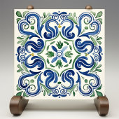 Majestueuze Floral Italië Medaillon Siciliaans Tegeltje