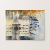 Majestueuze Franse kasteel Waterverf puzzel (Horizontaal)