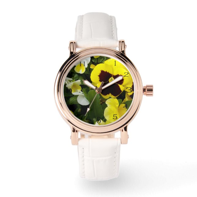 Majestueuze Gele Viooltjesvreugde, Horloge (Voorkant)
