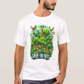 Majestueuze Giraffe in Forest Harmony T-shirt (Voorkant)