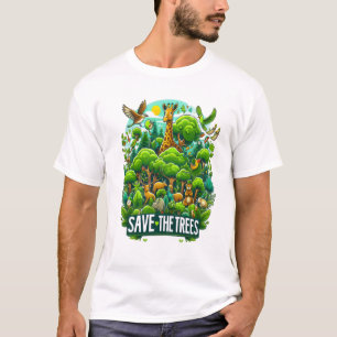 Majestueuze Giraffe in Forest Harmony T-shirt