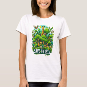 Majestueuze Giraffe in Forest Harmony T-shirt