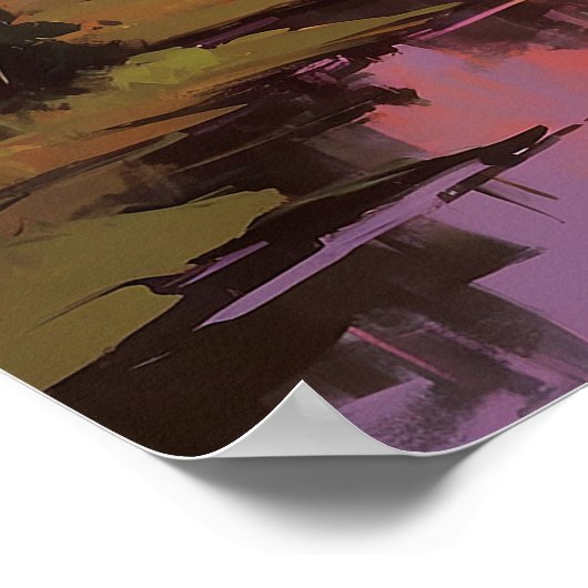 Majestueuze Giraffe in het wild tijdens zonsonderg Poster (Hoek)