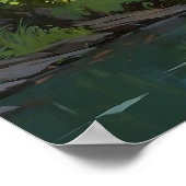 Majestueuze Giraffe in Natuur Wildlife Painting Poster (Hoek)