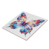 Majestueuze Glas in lood vlinderstraling Tegeltje (Zijkant)