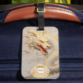 Majestueuze Golden Dragon en Ivoor Bagagelabel