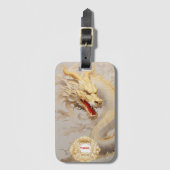 Majestueuze Golden Dragon en Ivoor Bagagelabel (Voorkant (verticaal))