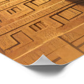 Majestueuze Golden-Hued Dynamic Aztec Warrior Poster (Hoek)