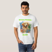 Majestueuze Golden Retriever met trofee en sterren T-shirt (Voorkant volledig)