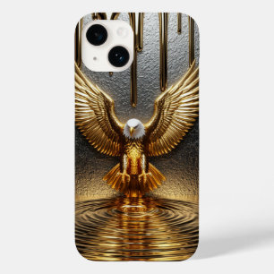 Majestueuze Gouden Adelaar Drip Vloeibaar Metaal P Case-Mate iPhone 14 Hoesje