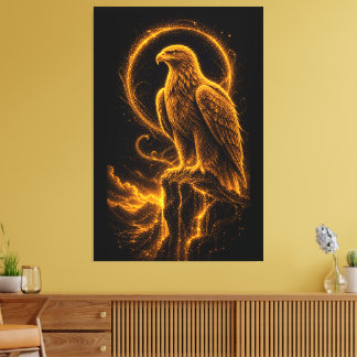 Majestueuze Gouden Adelaar Glanzend Hemels Canvas Afdruk