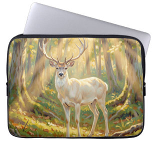 Majestueuze Gouden Bosbok Schilderij Laptop Sleeve