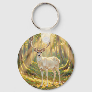 Majestueuze Gouden Bosbok Schilderij Sleutelhanger