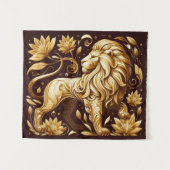 Majestueuze Gouden Leeuw Wandkleed (Voorkant (horizontaal))