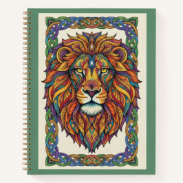 Majestueuze Gouden Leeuwenkoning Zentangle Kunstjo Notitieboek