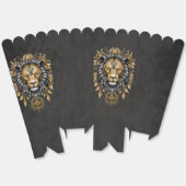 Majestueuze gouden leeuwenkop met zwarte manen. bedankdoosjes (Ongevouwen)