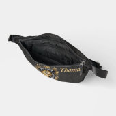 Majestueuze gouden leeuwenkop met zwarte manen. heuptasje (Open)