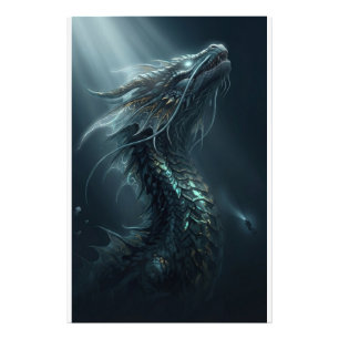 Majestueuze Gouden Schub Zeedraak - Diepzee Guar Foto Afdruk